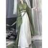 Chinese Wei And Jin Dynasties Style Hanfu Printed Fairy Daily Women's Suit