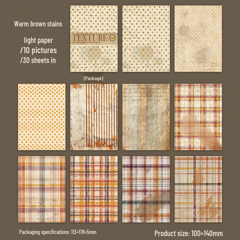 Retro Textured Paper for DIY Bullet Journals – Beautiful Day Series (6 Types)