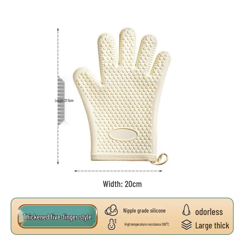 Thickened Silicone Non-Slip Oven Gloves: Heat Resistant, Anti-Scald Kitchen & Microwave Hand Clips
