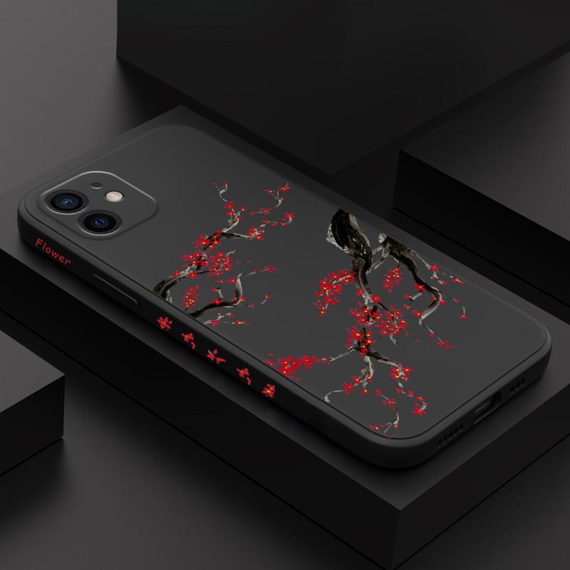 Cold Plum Snow Phone Case For iPhone 12 11 X XR XS 8 7 SE2 Plus Pro Max Mini Silicone Cover