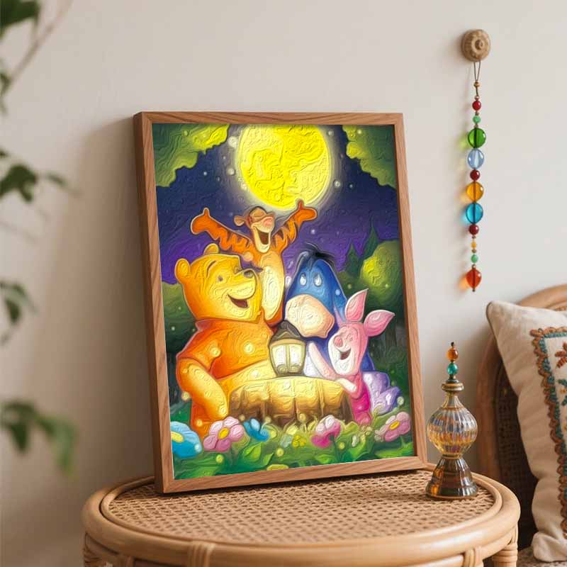 Disney Winnie the Pooh Characters Oil Painting Art Set Home Wall Decor Handmade Gift for Art Enthusiasts