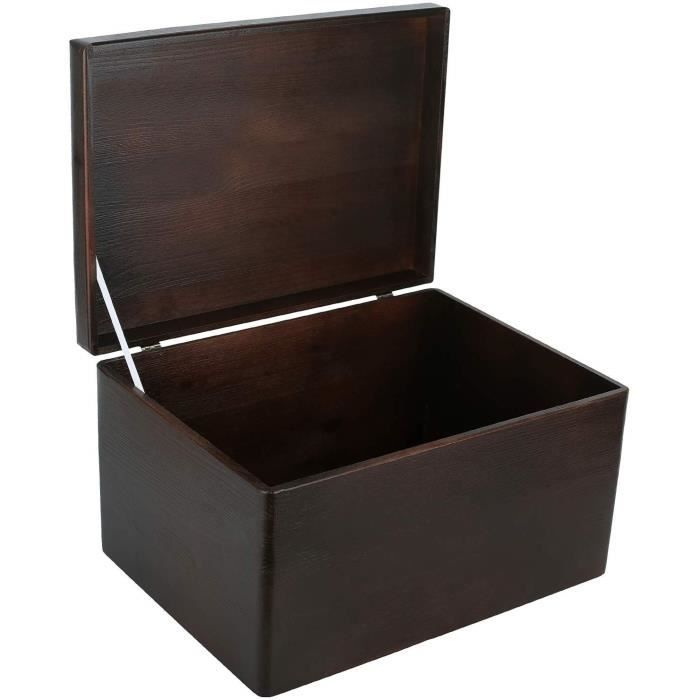 Boîte de Rangement en Bois à Décorer Brun - Creative Deco - XXL - 40 x 30 x 24 cm - Naturel - Non Poncé