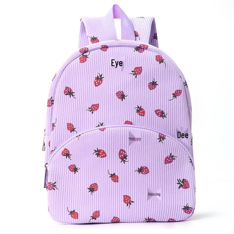 Cute Cartoon Corduroy Backpack - Large Capacity Plush Bear School Bag for Students