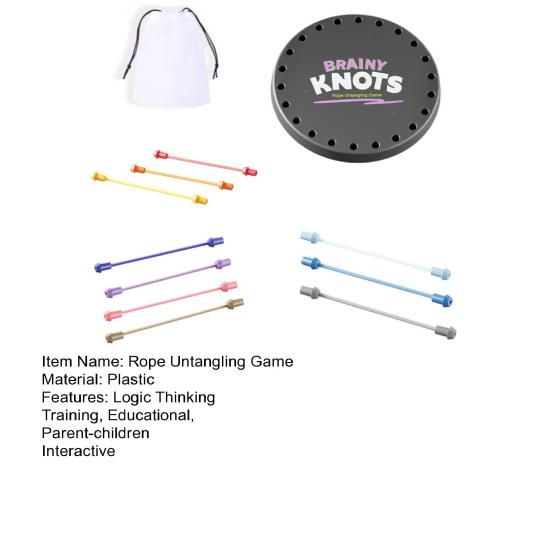 Joc de descurcare cu frânghie pentru copii Gândire logică Focalizare Antrenament Jocuri de masă cu frânghie Părinți-copii Interactiv Educativ Colorat Jucărie de dezlegare cu frânghie elastică