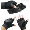 XRH Type Half-Finger Tactical Gloves, Fingerless Knuckle Guards, Army/Military, Combat/Airsoft, Bicycle/Motorcycle, Outdoor, Cosplay, Black, Half Fing