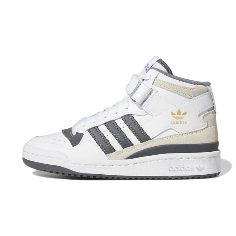 

Adidas Originals FORUM Mid J Abrasion Resistant Mid top Kids Skateboarding Shoes White Gray Teenagers Sneakers GY7061 38⅔