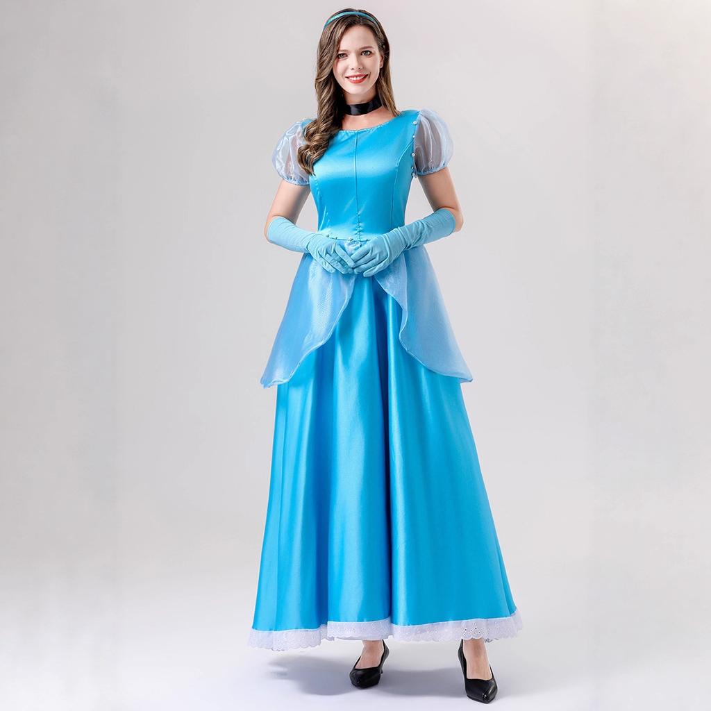 Halloween Princess Dress Cosplay Costume for Girls - Cinderella Aurora Sleeping Beauty Fairytale Gown Performance Outfit