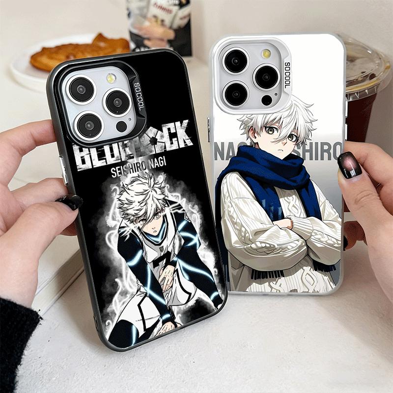 Blaue L-Lock Nagi Seishiro Stoßfeste Handyhülle für iPhone 17 Air 16 16E 15 Pro Max 14 Plus 13 Mini 12 Rückseite Anti-Fall Fund