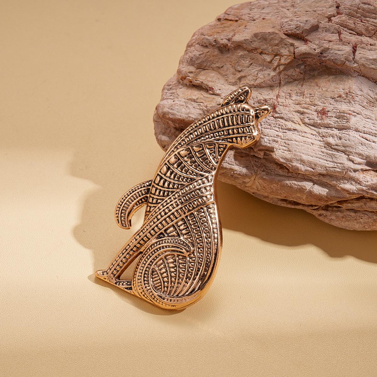 Металлическая текстурированная брошь щенок ретро старая персонализированные булавки аксессуары