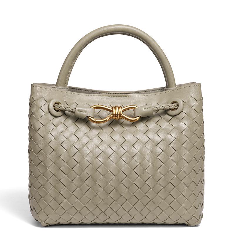 Woven Metal Rope Buckle Multi-Use Tote: Large Capacity Handbag & Crossbody Bag