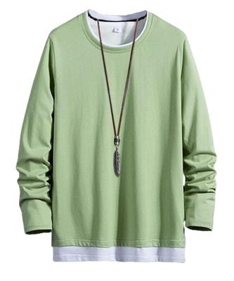 Long Layered Large Soft To the Clothes [SHANLIANG] Men's T-shirt, Sleeve, Plain, Style, Size, Loose, Touch, Fashion, Pullover, Spring/Autumn (M,