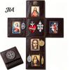 Spiritual Practice Tool Portable Catholic Altar, Handmade Pocket Prayer Shrine, Faux Leather Folding Altar Foldable Devotional Religious Gift