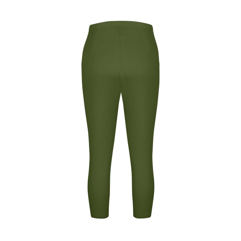 Pantaloni Capri elasticizzati taglie forti da donna con elastico in vita e tasche, pantaloni cropped comodi per l'uso quotidiano