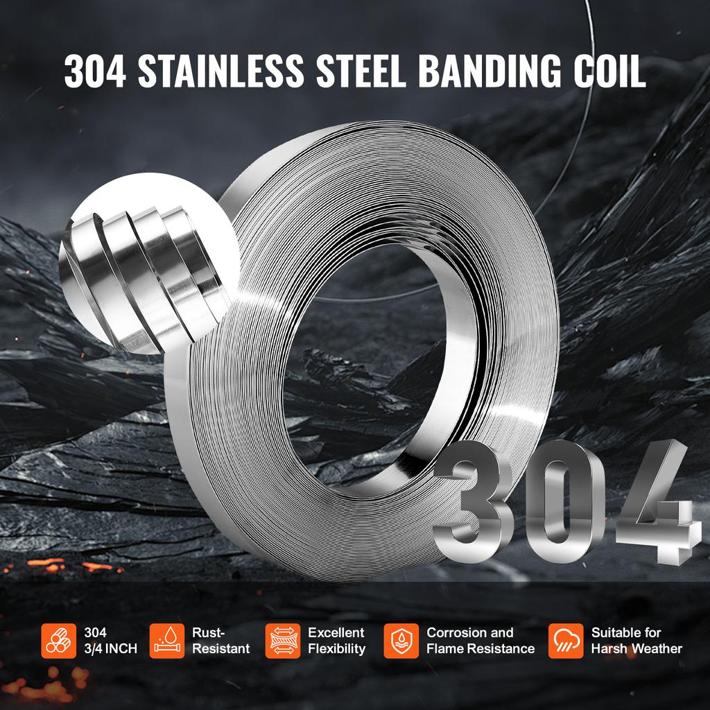 SucceBuy Zestaw do bandowania palet 100 stóp z napinaczem do taśmy Pakowarka 100 metalowych plomb do magazynów Pakowanie