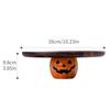 Halloween Pumpkin Wooden Serving Tray – Wooden Dessert and Bread Display Stand for Holiday Party Décor