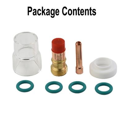 3.2mm 1/8\" Gas Lens #12 Heat Resistant Glass Kit 9pcs Heat Glass Cup Kit