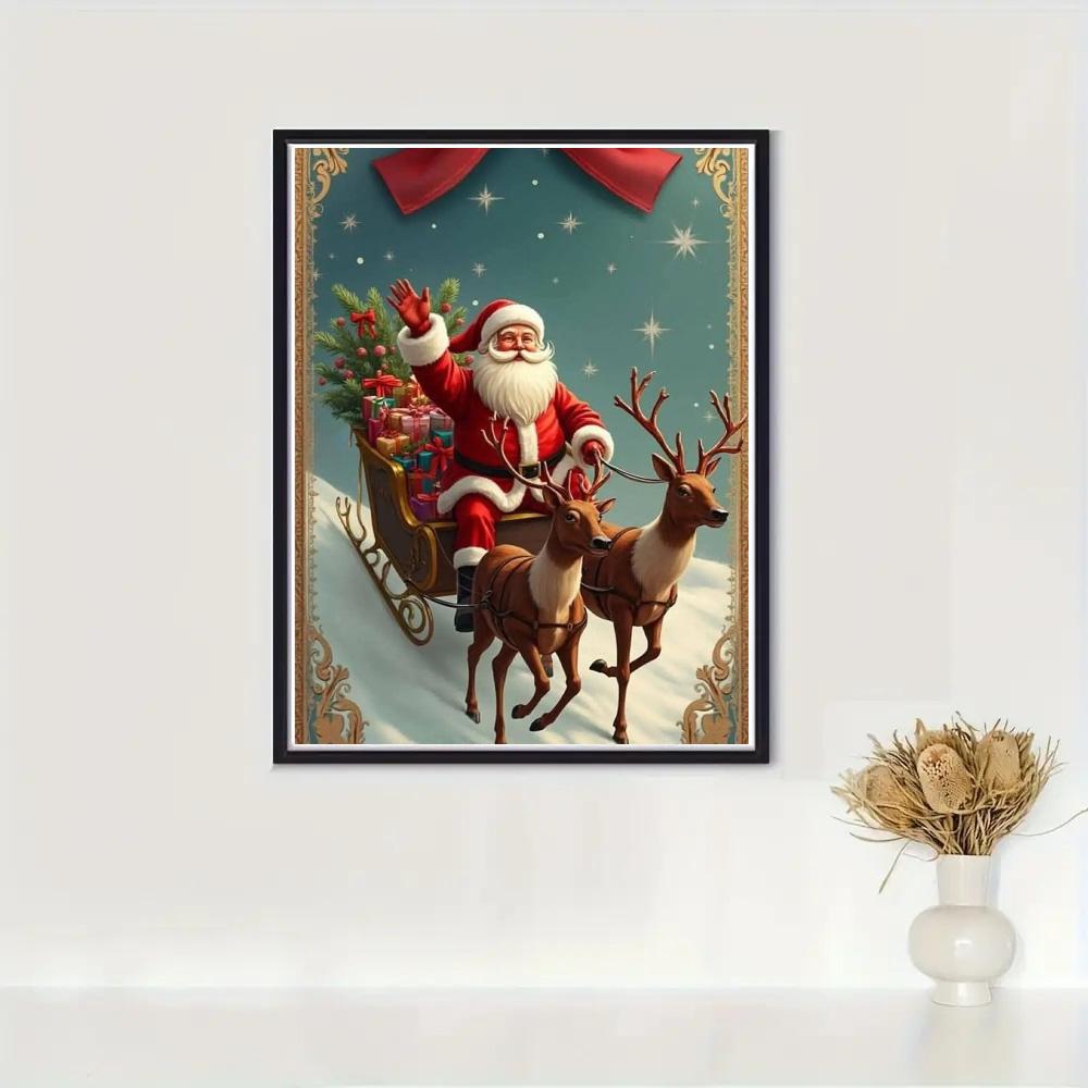 Full Drill Christmas Santa Diamond Painting Kit 5D Diamond Embroidery Handmade Crafts Rhinestone Home Room Decor