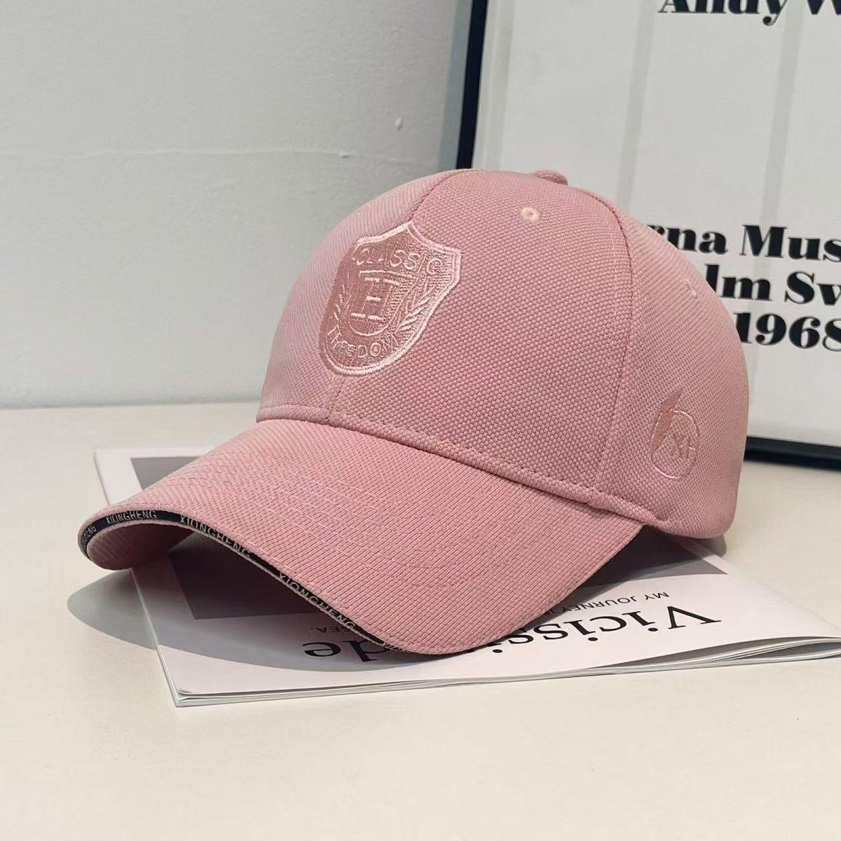 

Classic Embroidered Shield Baseball Cap for Men Women – Vintage Casual Sun Hat L рожевий