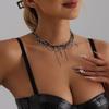 Fashionable Sturdy Glass Crystals Crosses Necklace Featuring Stylish Rhinestones Designs On Elegant Snake Chain