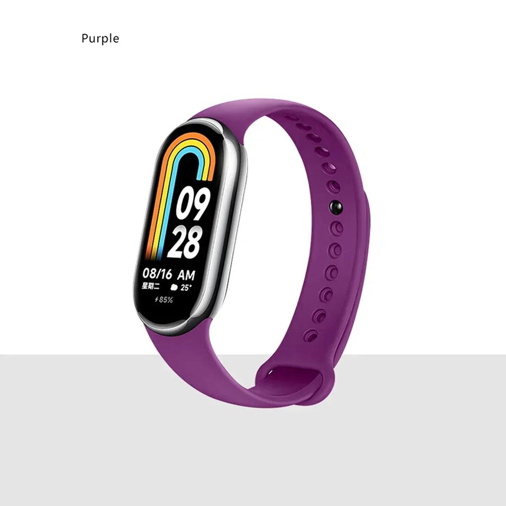 Silicone Strap for Xiaomi Mi Band 9 8 Strap NFC Sports Rubber Bracelet Wristband Pulseira Correa Smart for Mi Band 8/9 Accessory