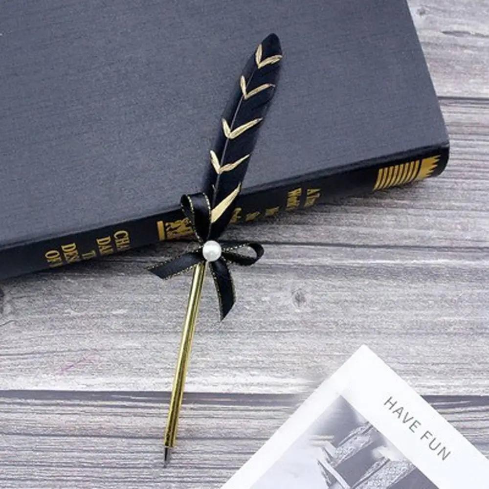 1 Set Multicolor Retro Quill Dip Pen Turkey Feather Pen Quill Oblique + 5 Nibs+ Pen Set Gift Writing Tools Office School Supply