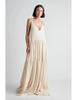 European Women's Loose Pleated Asymmetrical Beach Dress 2024