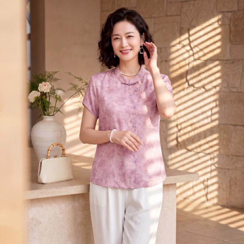 Yu Zhaolin Women s New Chinese Style Printed Shirt 4XL