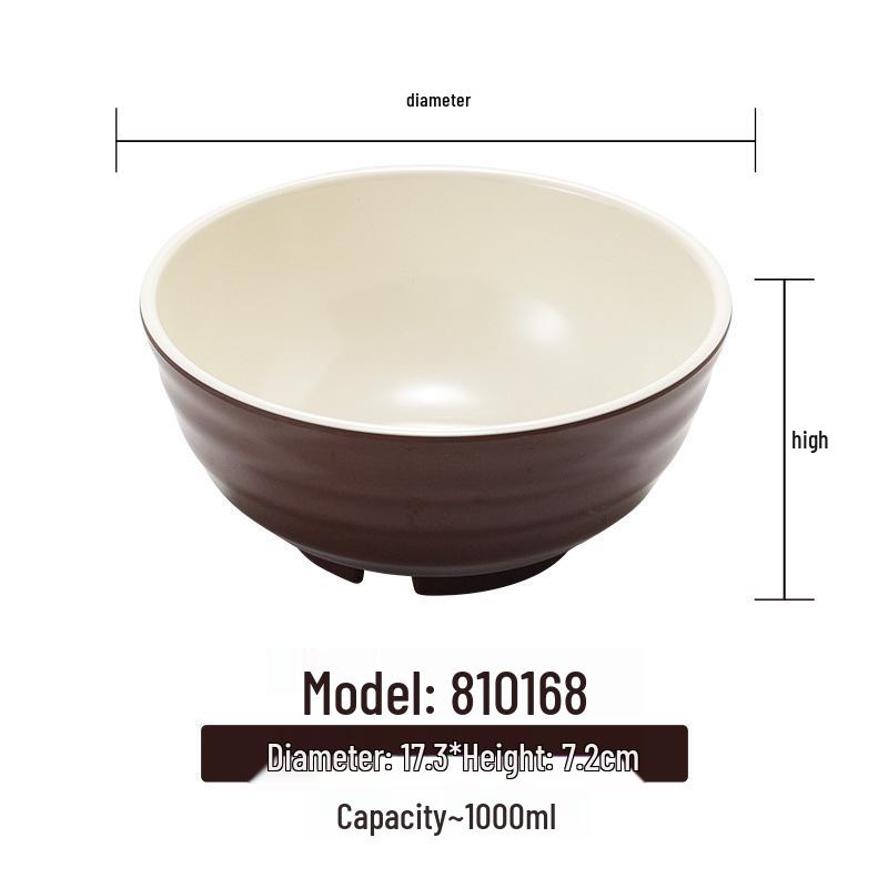 Melamine White Noodle Bowl, Imitation Porcelain, Large Plastic Soup/Rice Bowl for Commercial Use.
