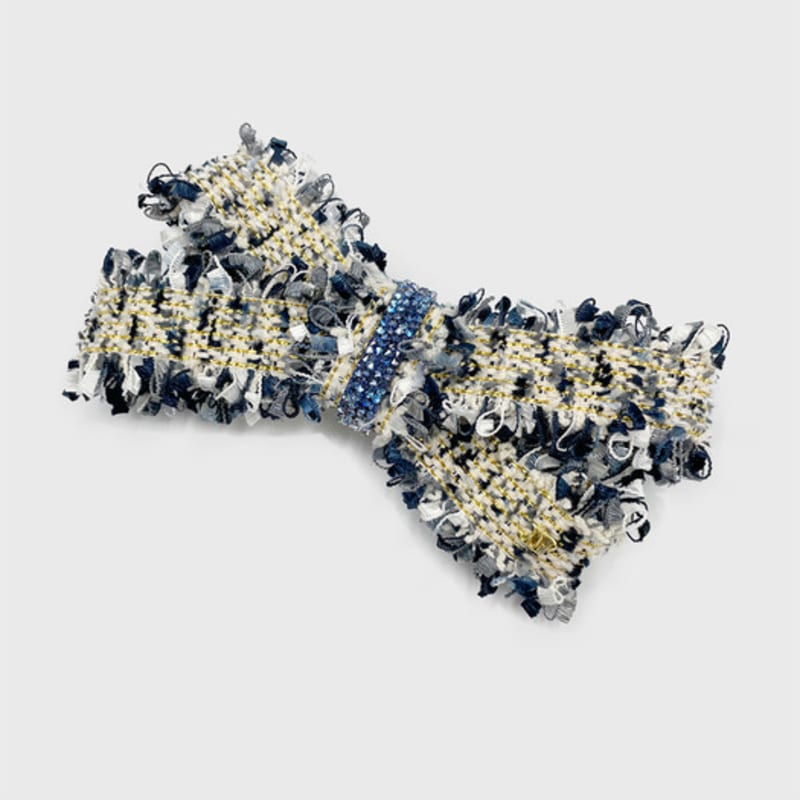 Jean Paul Clarisse Austrian Crystal Ribbon Tweed Hairpin JP-22-160AB