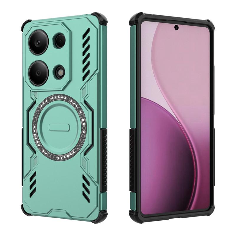 For Xiaomi Poco M6 Pro 4G Case Poco M6 Pro 4G Cover Heat Dissipation Magnetic Wireless Charging Phone Cases On Poco M6 Pro 4G