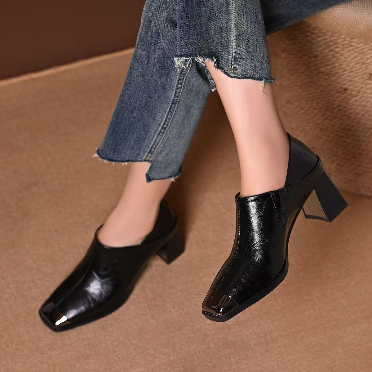 

Fashion Women s Sexy High Heels Spring Autumn Fashion Designer Luxury Best Selling Solid Color Temperament Professional Low-top Shoes 40 чёрный