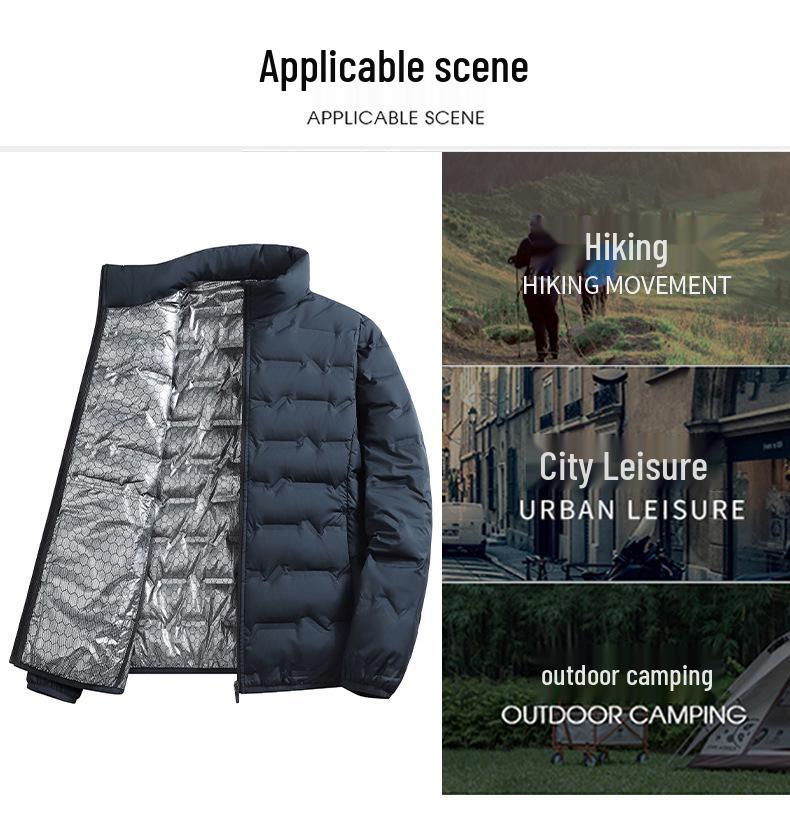 Men's Lightweight Graphene White Duck Down Winter Jacket - Warm, Casual, Outerwear