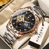 BINBOND Mechanical Wristwatches For Men Tourbillon Luminous Relojes Waterproof Automatic Men's Watch Skeleton Luxury Reloj +Box