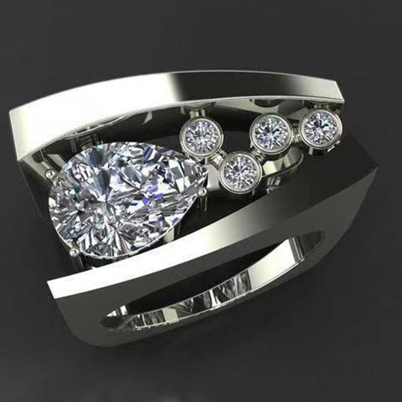 Geometric 3D Copper Ring with Diamonds - Trendy and Unique Design