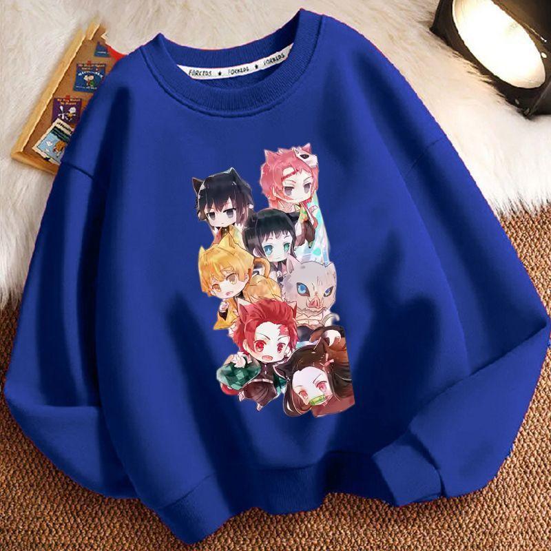 Kinder Modischer Demon Slayer Hoodie, Frühling und Herbst Jungen- und Mädchen-Freizeit-Hoodie