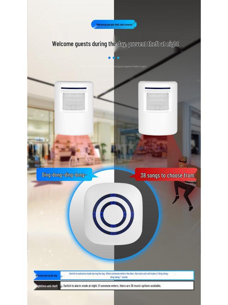 Smart Infrared Motion-Sensing Doorbell Alarm