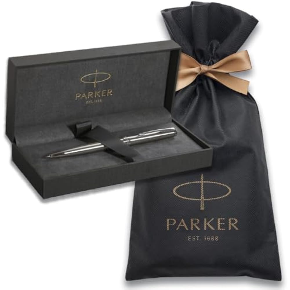 PARKER Parker Ballpoint Pen, Sonnet, Stainless Steel CT, Medium, Oily Brand, Wrapping Bag, Gift B...