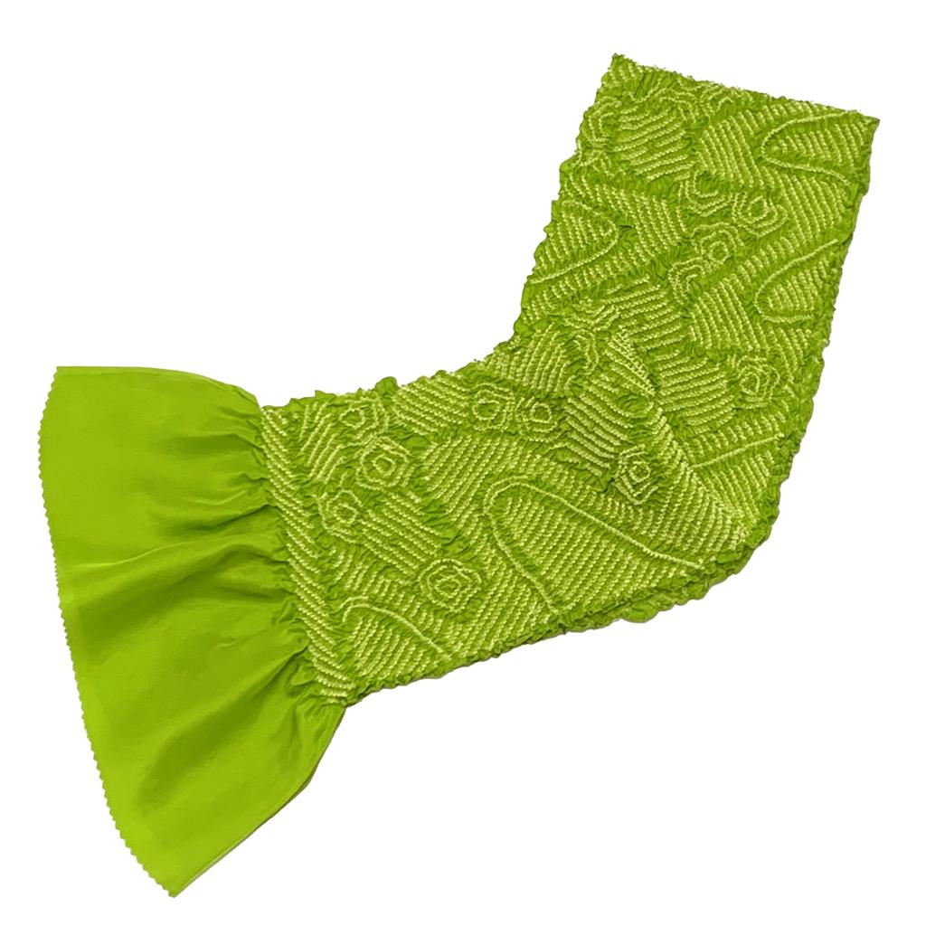 Muromachi Obiage Pure Silk Shibori Pattern Original Color Obiage Kimono Yu [Kyoto st. ] Shichi-Go-San Girl's Children's "Matcha" 753OA-f-mt