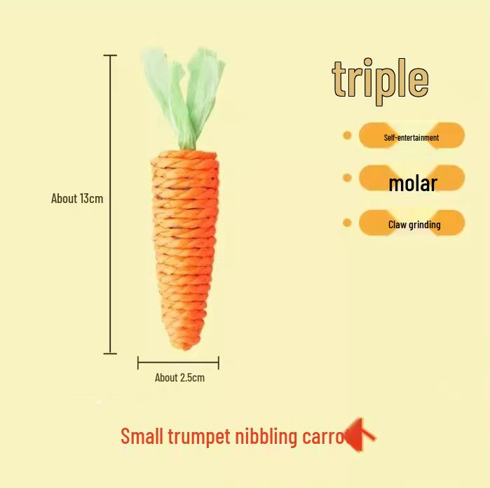 

Игрушка для кошек «Морковка»: Устойчивый к укусам, для чистки зубов, для заточки когтей, с дразнилкой-палочкой с колокольчиком