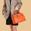 Bag women's early spring new simple solid color shoulder bag fashion temperament lychee pattern handbag
