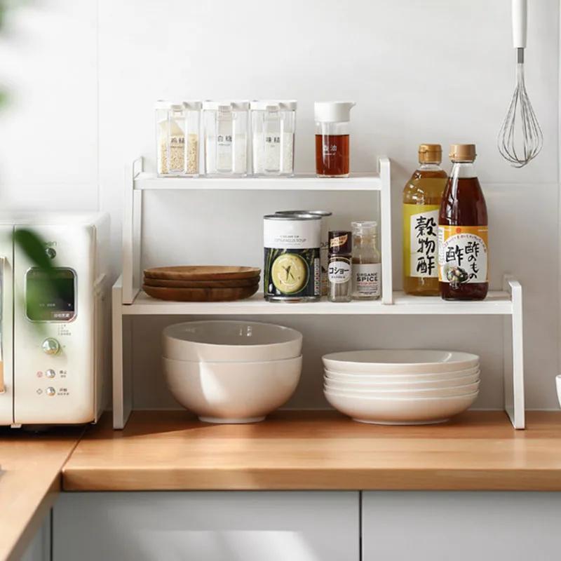 Desktop Storage Rack Multifunctional Cabinet Layered Shelf Save Space Iron Art Organizers Uitable For Kitchen Bedroom Holder
