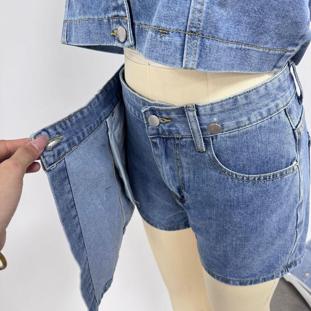 Stilvolles europäisches & amerikanisches Jeanshemd und Hosen-Set - Locker, Bequemes Sommer-Zweiteiler