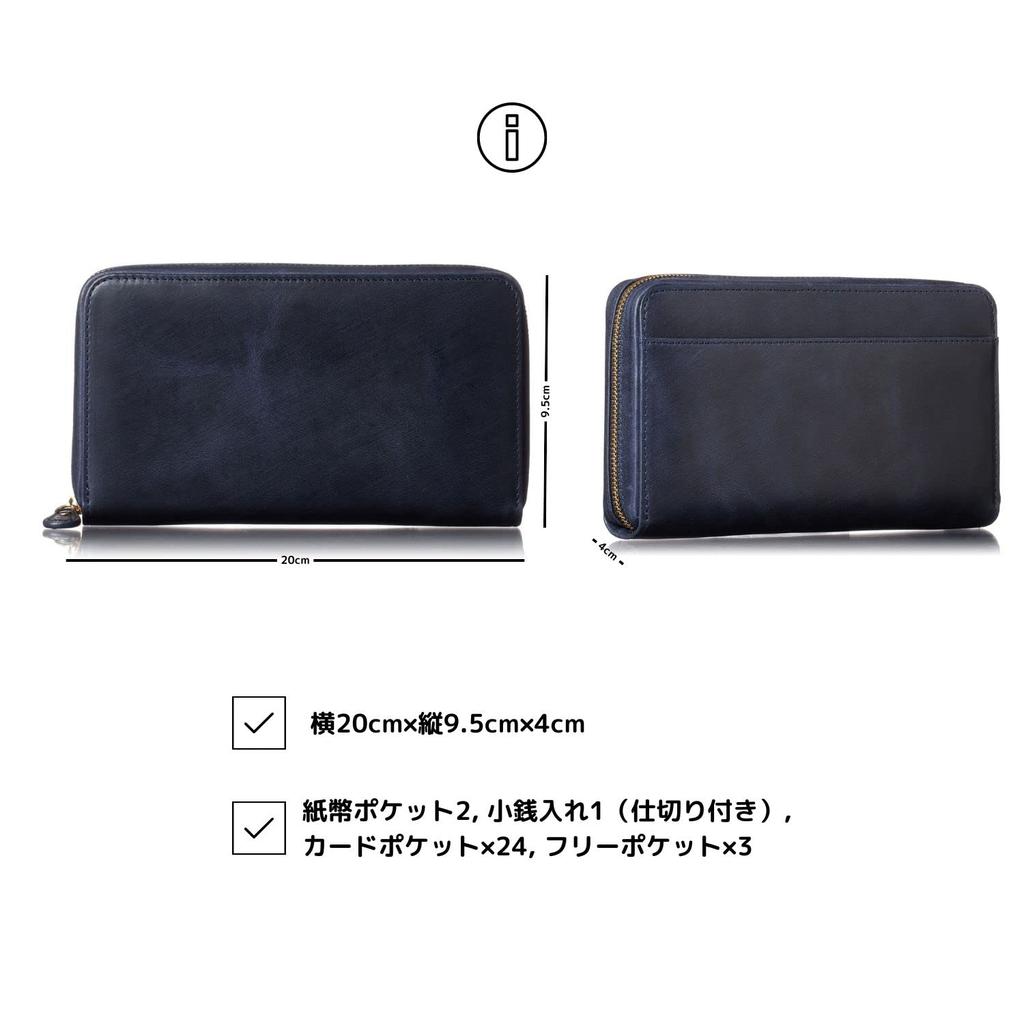 [VOICE] CORONA OSAKA LUX Men's Long Wallet, Made with Italian TEMPESTI Leather. "Carry It Like a Clutch." Easy To Use, with Vertical Card Slots On