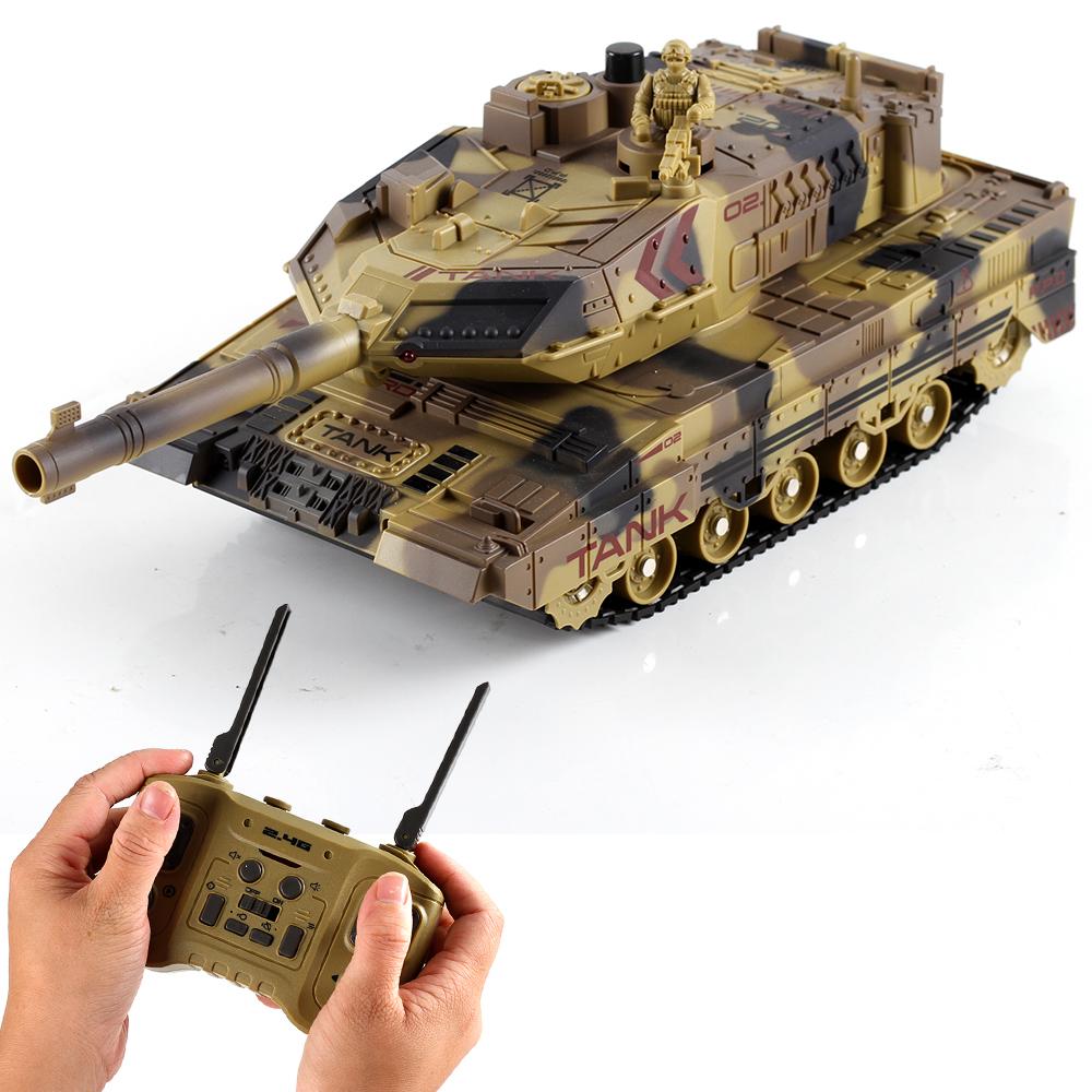 2.4G Remote Control Tracked Simulation Tank Water Spray Remote Control Vehicle War Armored Vehicle Model Children Toy Gift