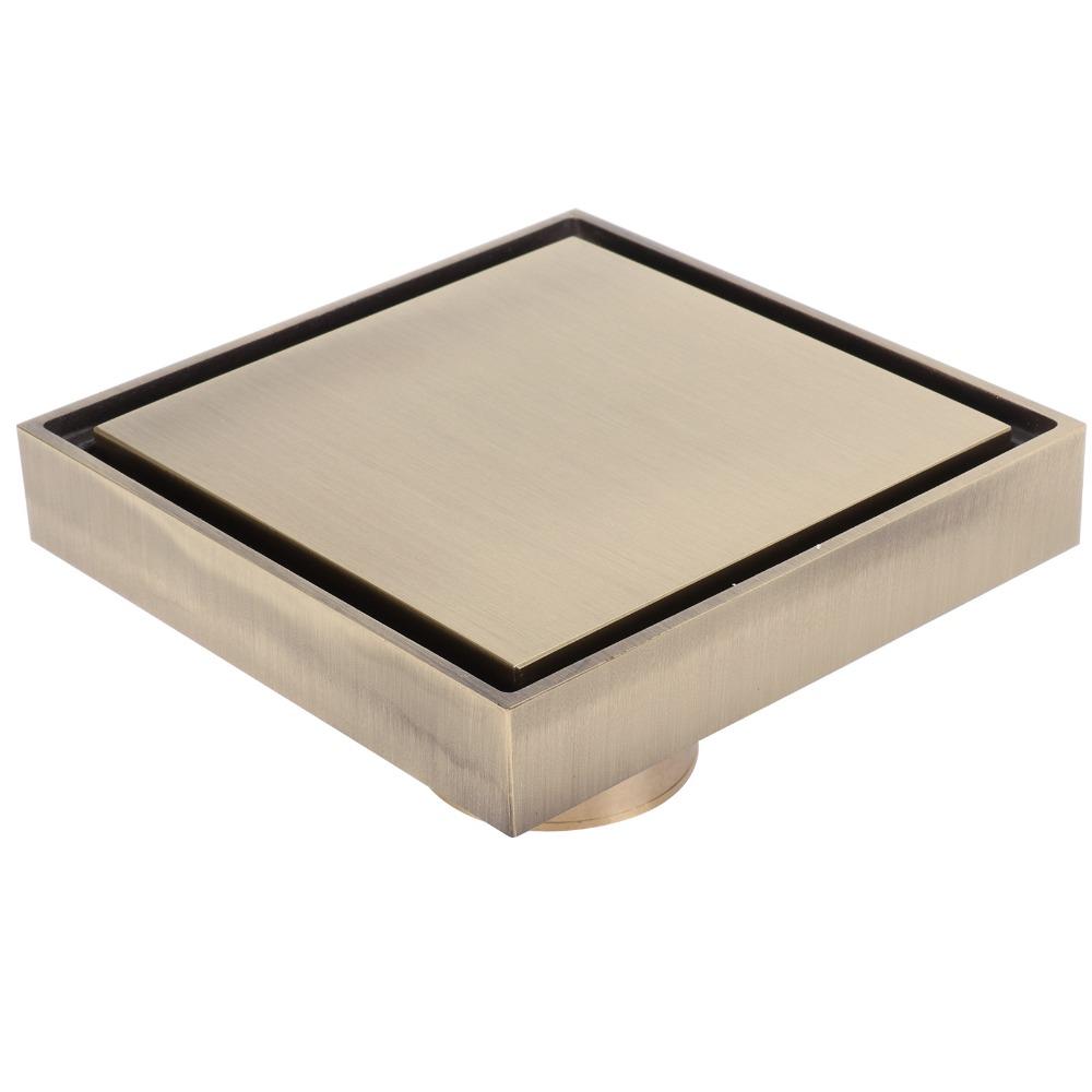 10x10cm/3.9x3.9in Shower Floor Drain Brass Material Floor Drain Strainer Hotel Use
