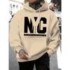 Spring/Summer Men'S New Personalized New York Letter Print Casual Sweatshirt Fashion Drawstring Hoodie