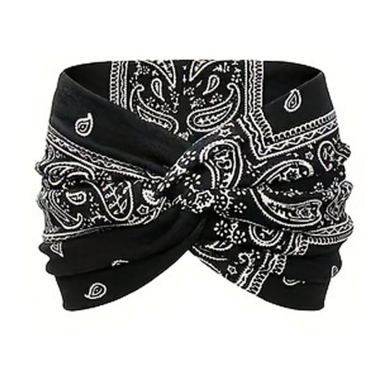 1/3Pcs Crossover Yoga Headband Boho Style Wide Tie-Dye Leopard Paisley Print Hairband Women Non-Slip Elastic Headband