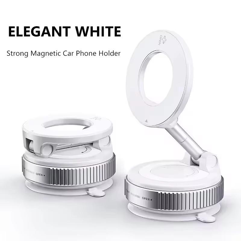 Magnetic Suction Cup Phone Mount for Magsafe Magnetic 360° Adjustable Car Phone Holder Pocket Size Foldable Car Mount Metal Suct