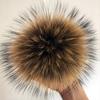 13 15 cm DIY Naturfarbe Echte Waschbärfell Pompons Für Taschen Gestrickte Mütze Hüte Echtes Fuchs Fell Pompon