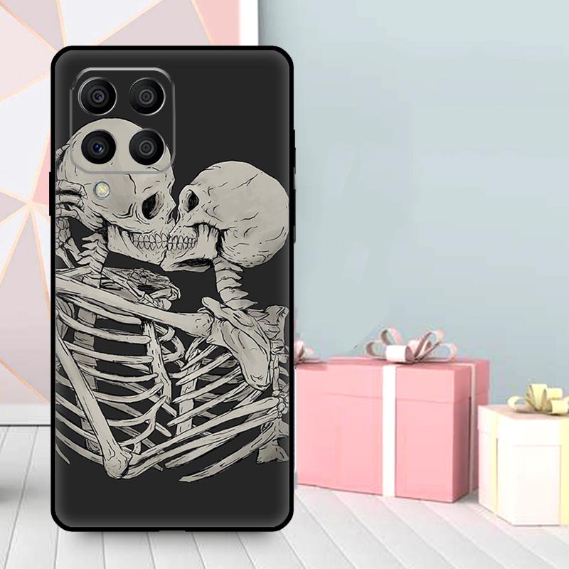 Skeleton Skull Kiss Case For Samsung Galaxy M16 M31 M21 M13 M33 M53 M15 M35 M55 M36 M56 M12 M32 M52 M14 M34 M54